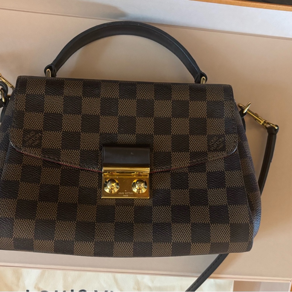 Louis Vuitton croisette handbag with tassel - Black and Brown checkered